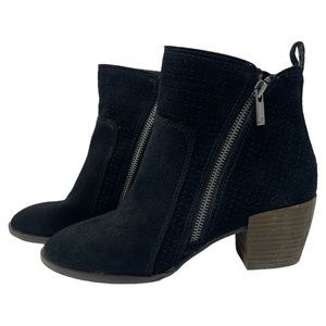 Lucky Brand Lashiya Black Suede Leather Booties